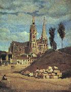 Chartres Cathedral,  Jean Baptiste Camille  Corot
